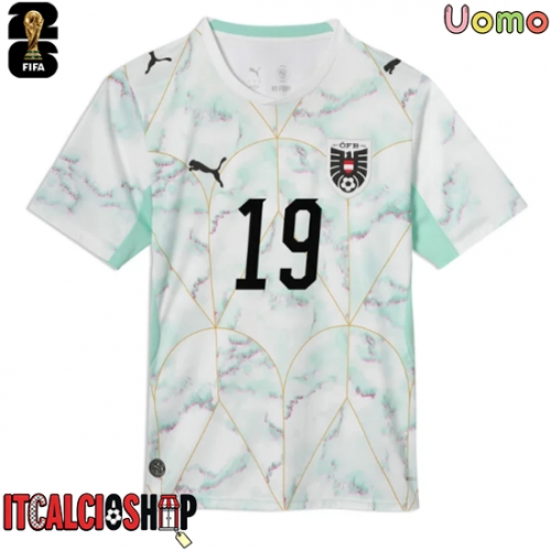 Austria Christoph Baumgartner #19 Seconda Maglia Mondiali 2026 Manica Corta